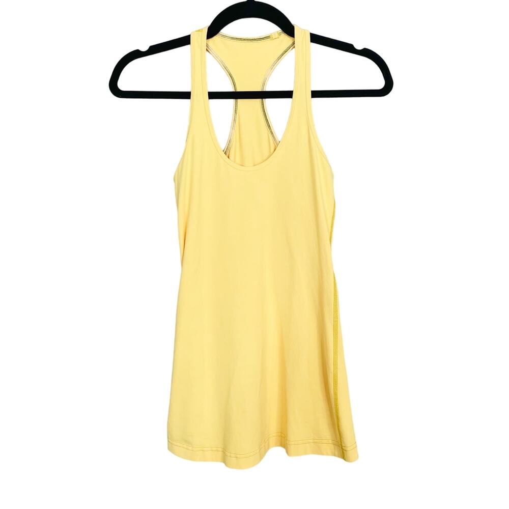 Lululemon Cool Racerback Tank Top Orange Melon Size 4 Scoop Neck Workout Womens